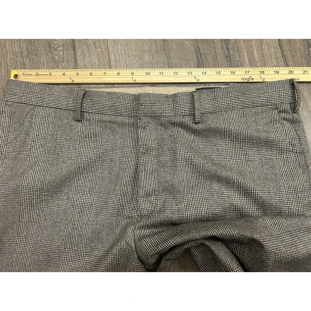 Banana Republic Pants Men 38x34(FIT 38x33) Glen Plaid Vitale Barberis Wool
